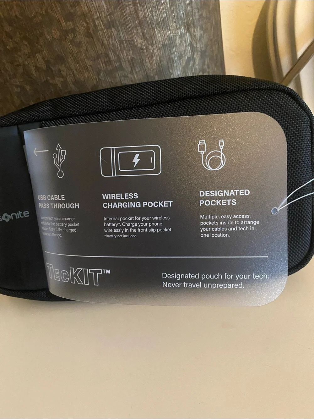 Brand New Samsonite TecKIT Electronics Pouch in Black